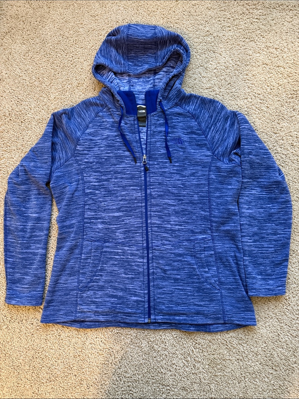 The North Face Blue Heathered Full-Zip Hoodie